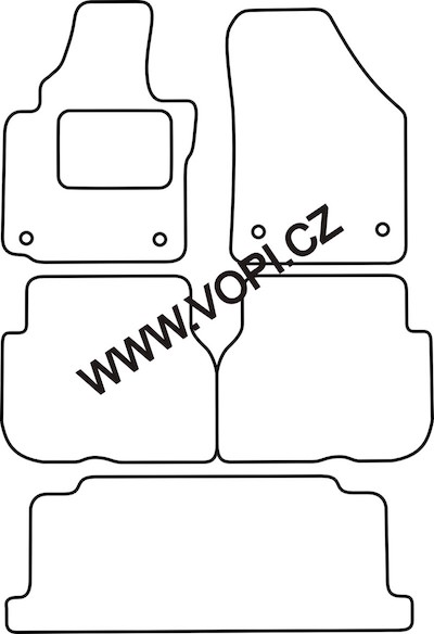 Autokoberce Volkswagen Touran 7 míst 2003 - 2015 Colorfit (4936)